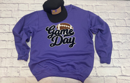 Football Game Day Sweatshirt - Black Print