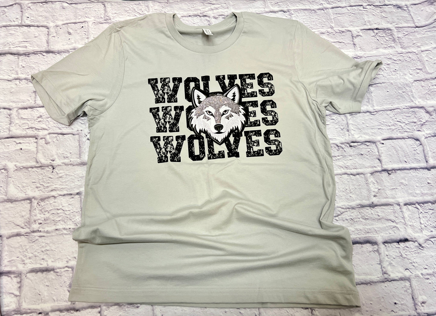 Wolves Stack faux embroidery logo