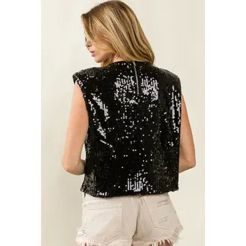 Game Day and Football Patches Sequin Top