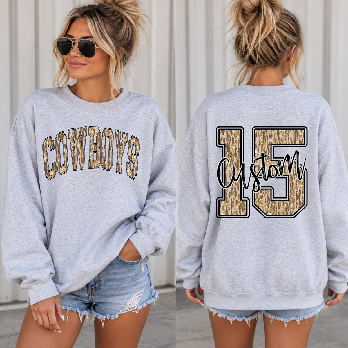 Glitter Camo - Mascot Custom with Name and Number