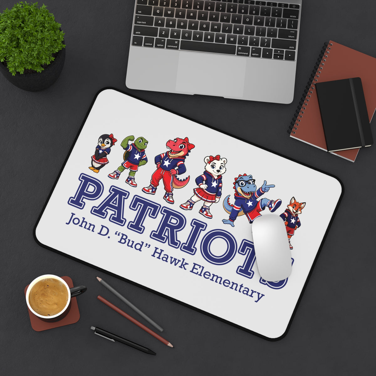 Hawk Elementary Patriots Buddies, Banner Logo Desk Mat