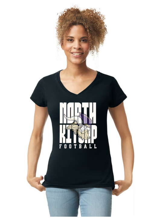 Viking Shadow Football - Womens V neck