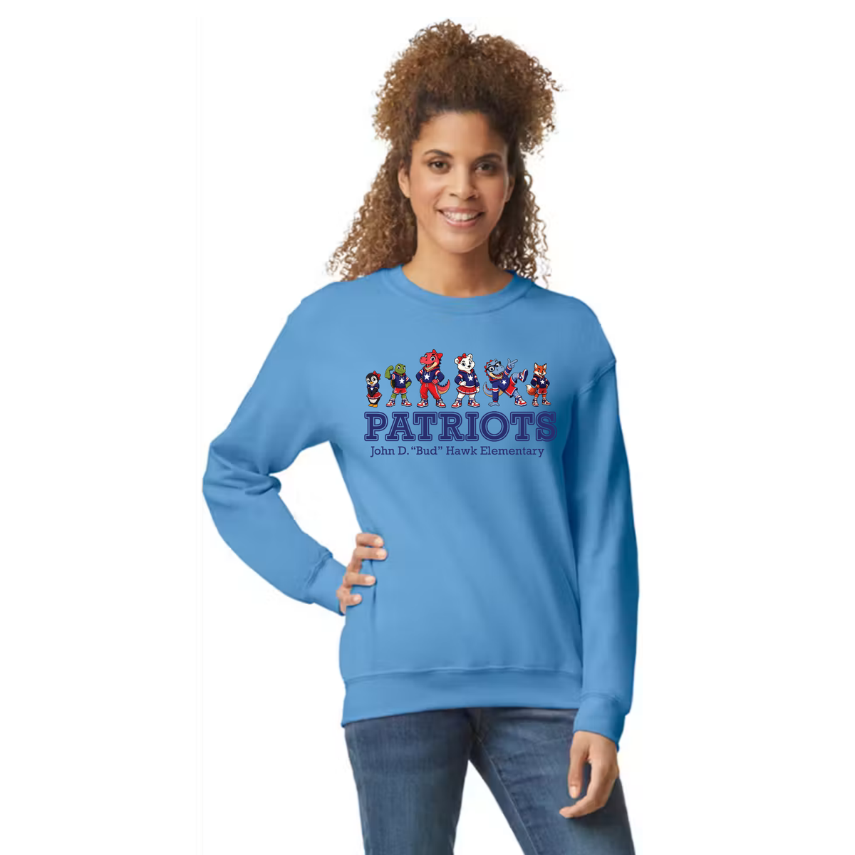 Hawk Elementary - Patriots Buddy Banner - Adult Unisex Crewneck
