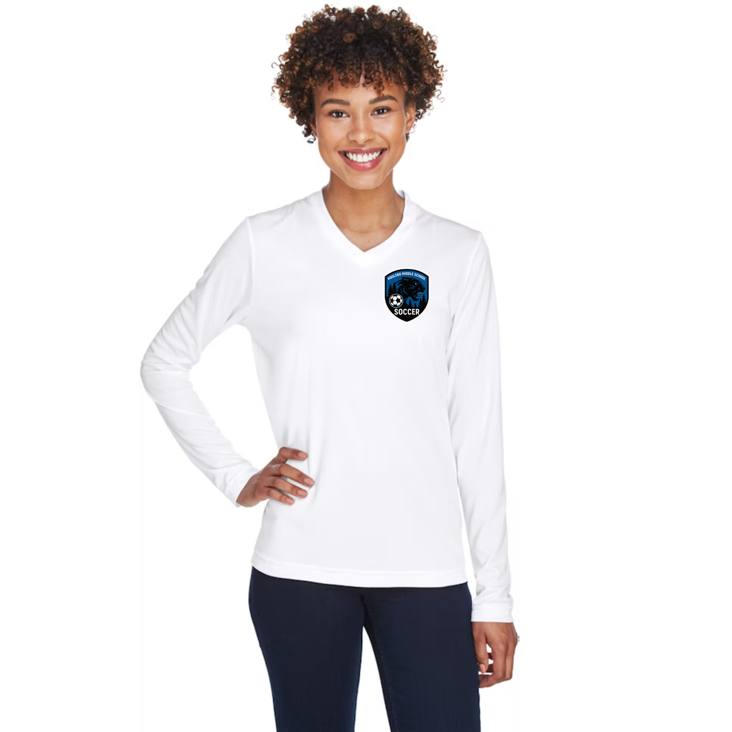 PMS Soccer - Performance - vneck long sleeve - womens