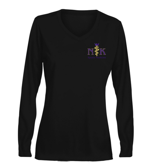Ath Med - V neck Performance long sleeve - womens