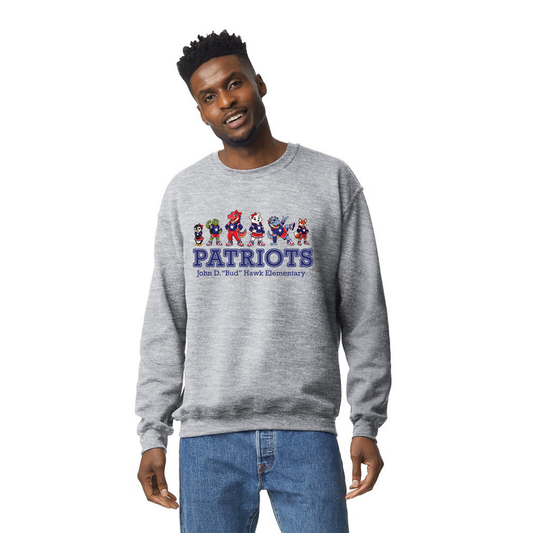Hawk Elementary - Patriots Buddy Banner - Adult Unisex Crewneck