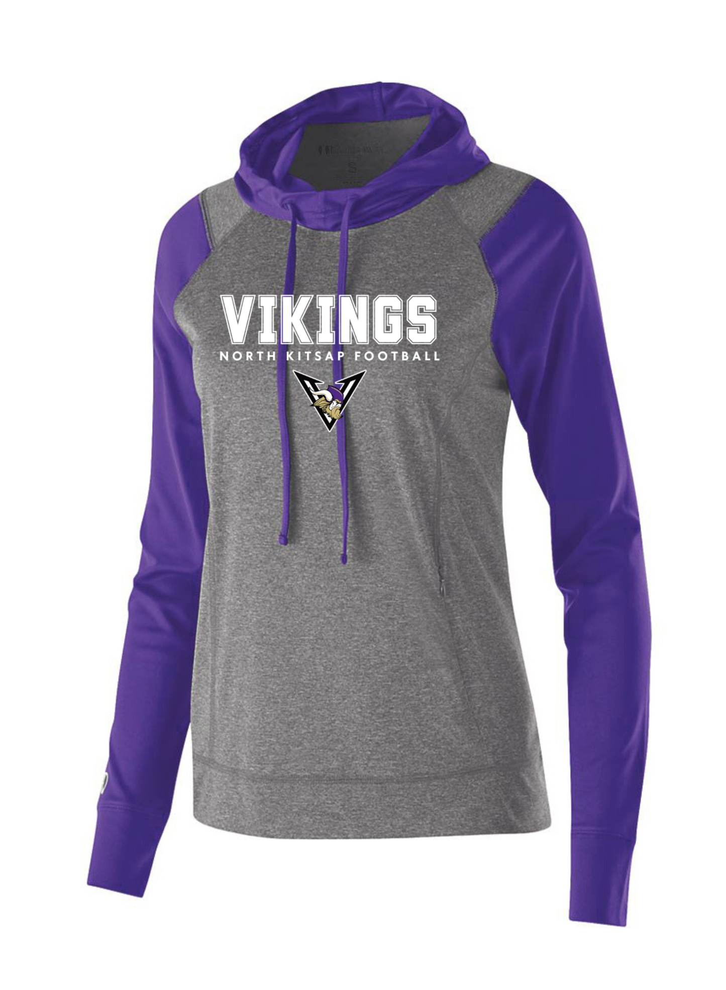 Womens Light Weight Heather Contrasting Hoodie - Vikings Football