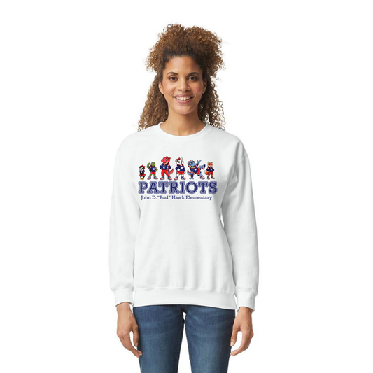 Hawk Elementary - Patriots Buddy Banner - Adult Unisex Crewneck