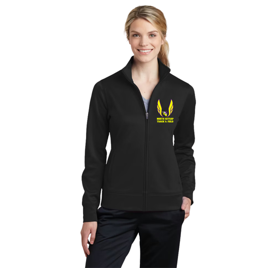 Vikings T&F - Volt Logo - Women's Sport-Wick Fleece Full-Zip Jacket - Black