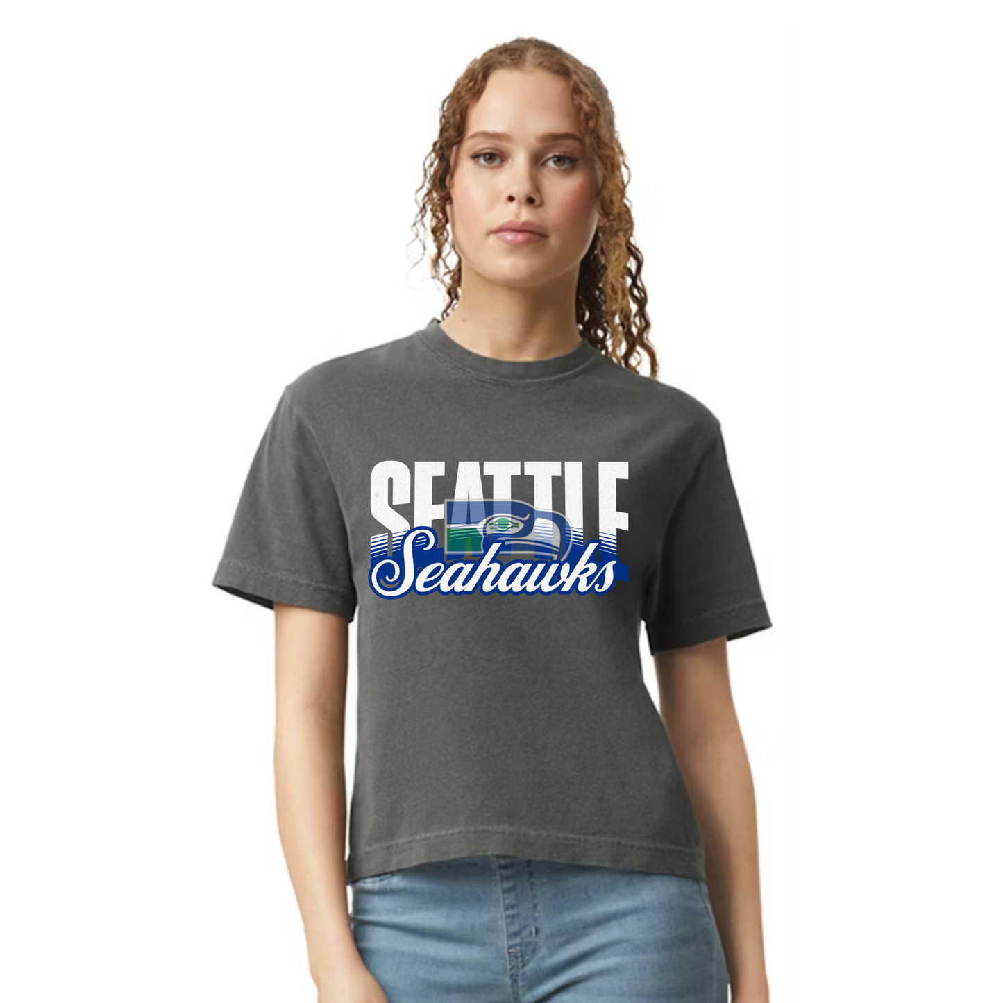 Retro Hawks - White - Womens Crop