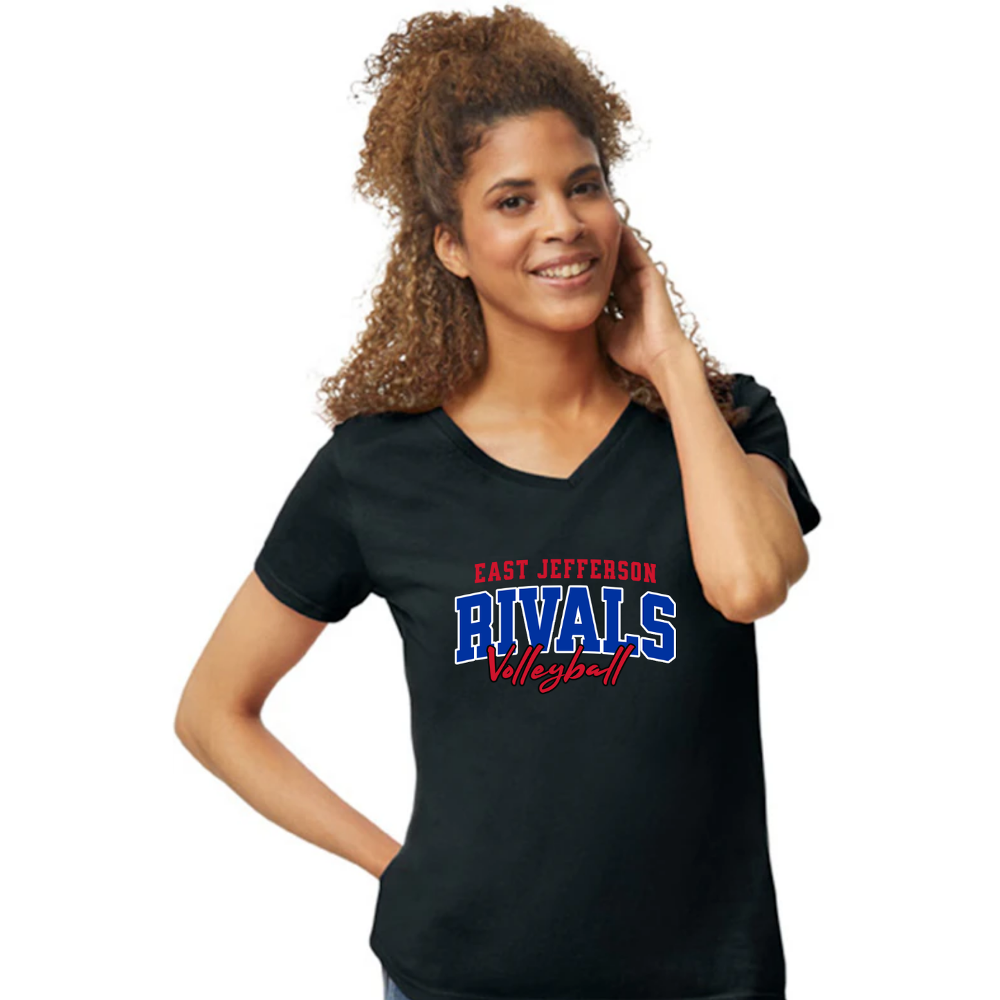 EJ Rivals Womens V neck Tshirt - Fall Sports