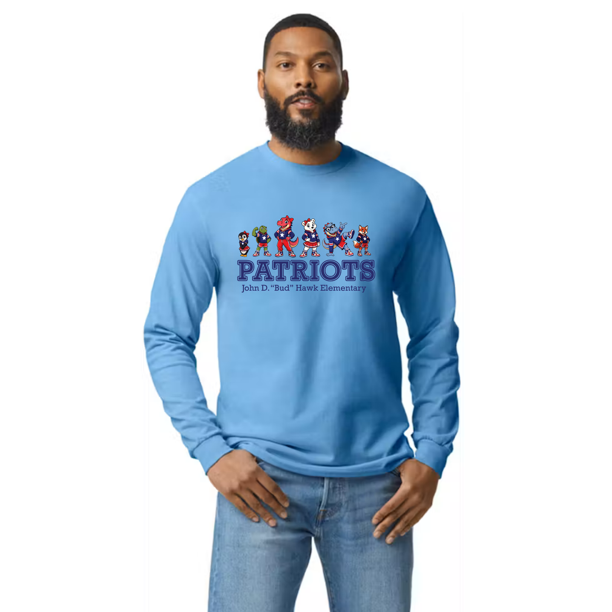 Hawk Elementary - Patriots Buddies Banner -  Long Sleeve Tshirt