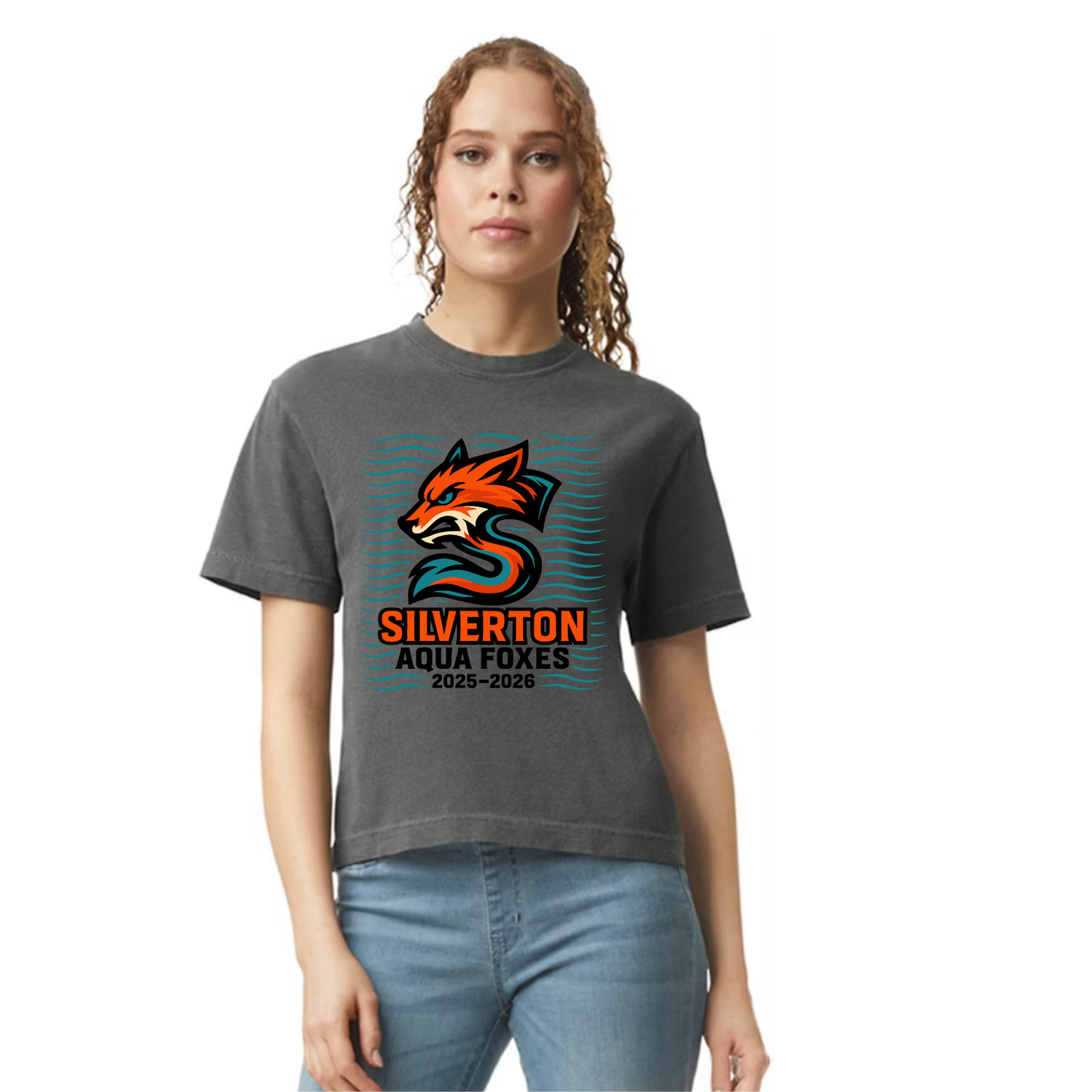 *NEW* Silverton Aqua Foxes Boxy/Crop Tshirt - Womens