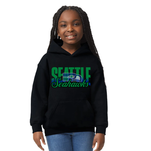 Retro Hawks - Green - Youth Hoodie