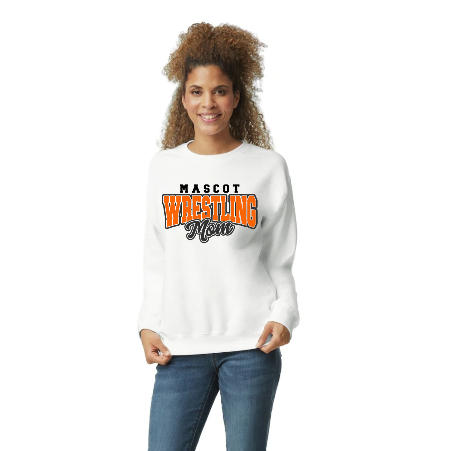 Custom Mascot Wrestling Mom - Crewneck