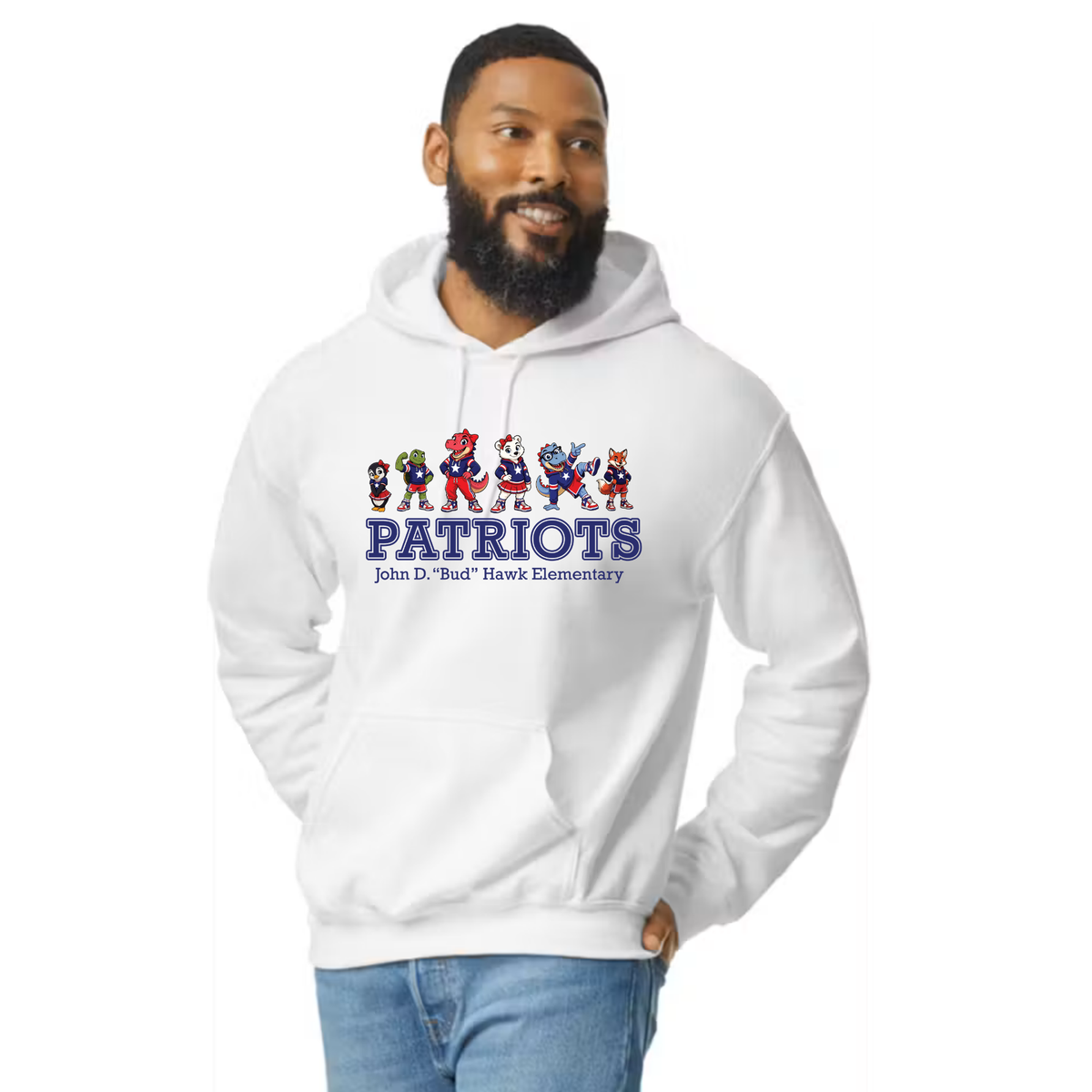 Hawk Elementary - Patriots Buddy Banner-  Adult Unisex Hoodie
