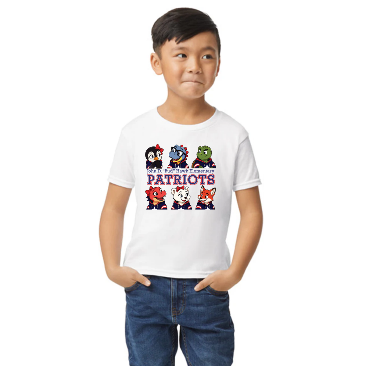 Hawk Elementary - Buddy Lock Logo - Youth TShirt
