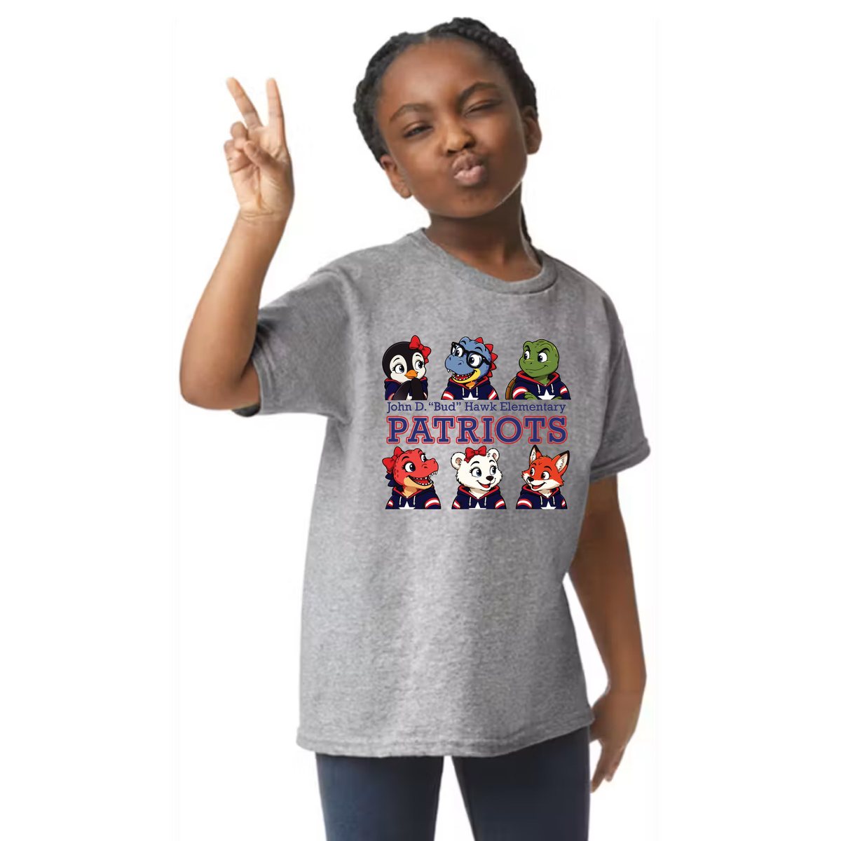 Hawk Elementary - Buddy Lock Logo - Youth TShirt
