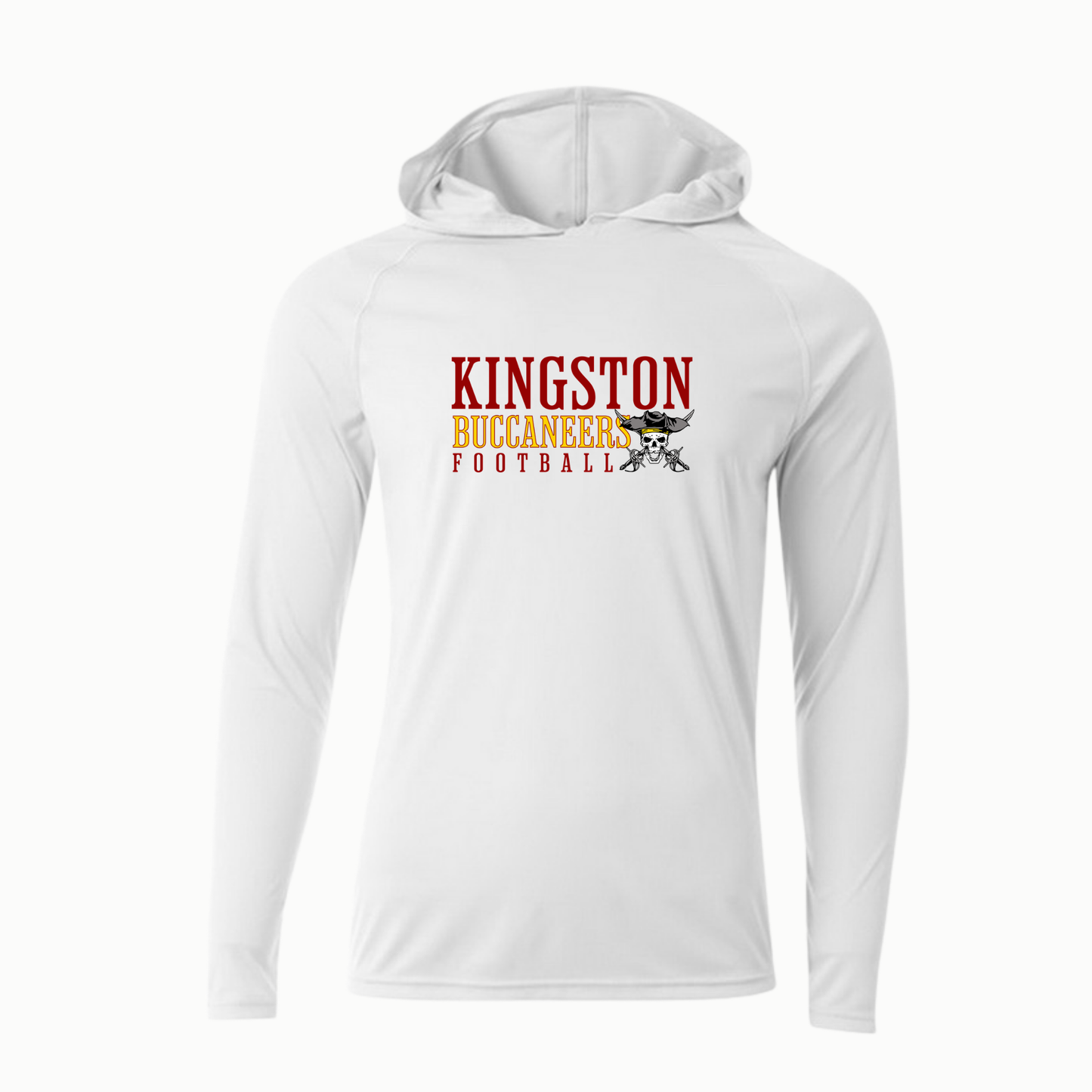 Kingston Bucs Football - Performance Long Sleeve - Hooded