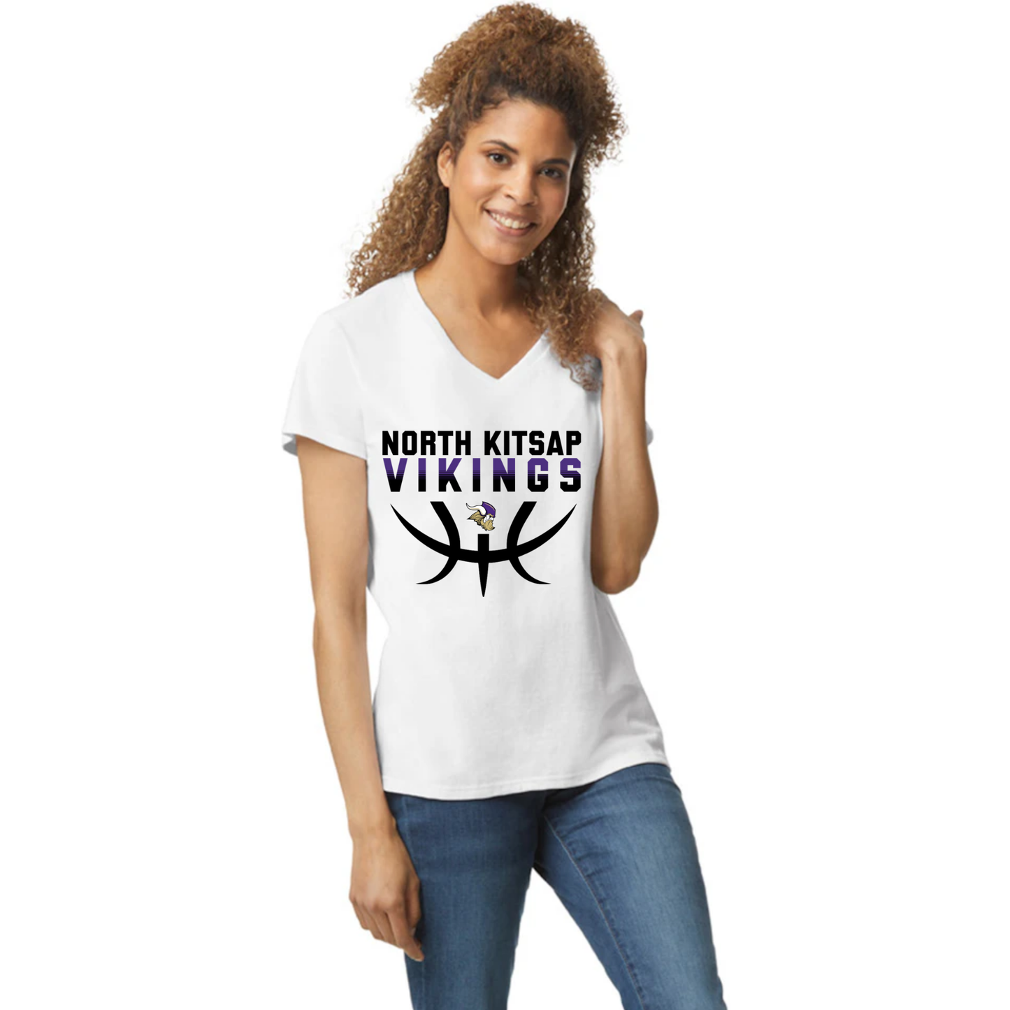 NK Basketball Stack logo - Womens V-Neck tshirt