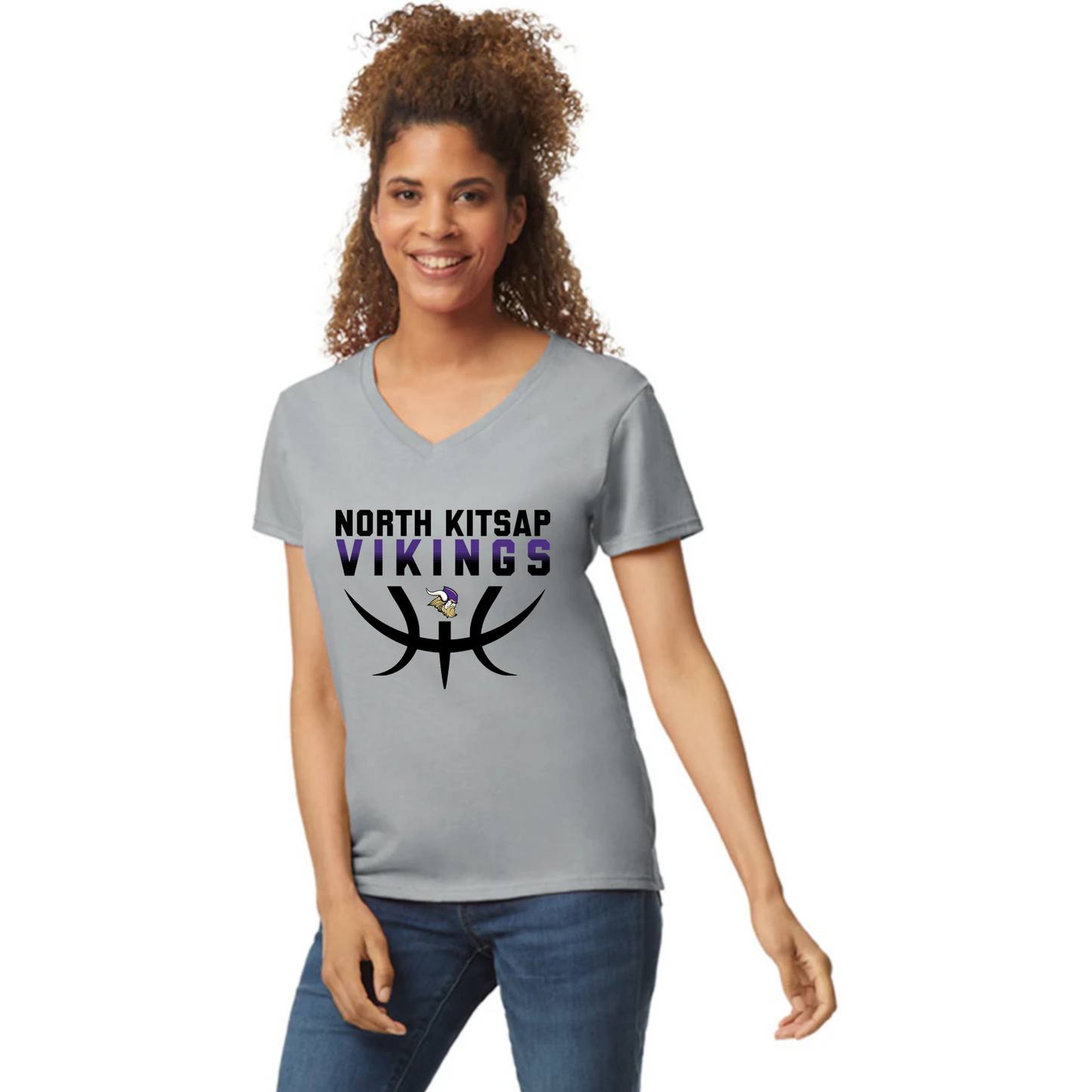 NK Basketball Stack logo - Womens V-Neck tshirt