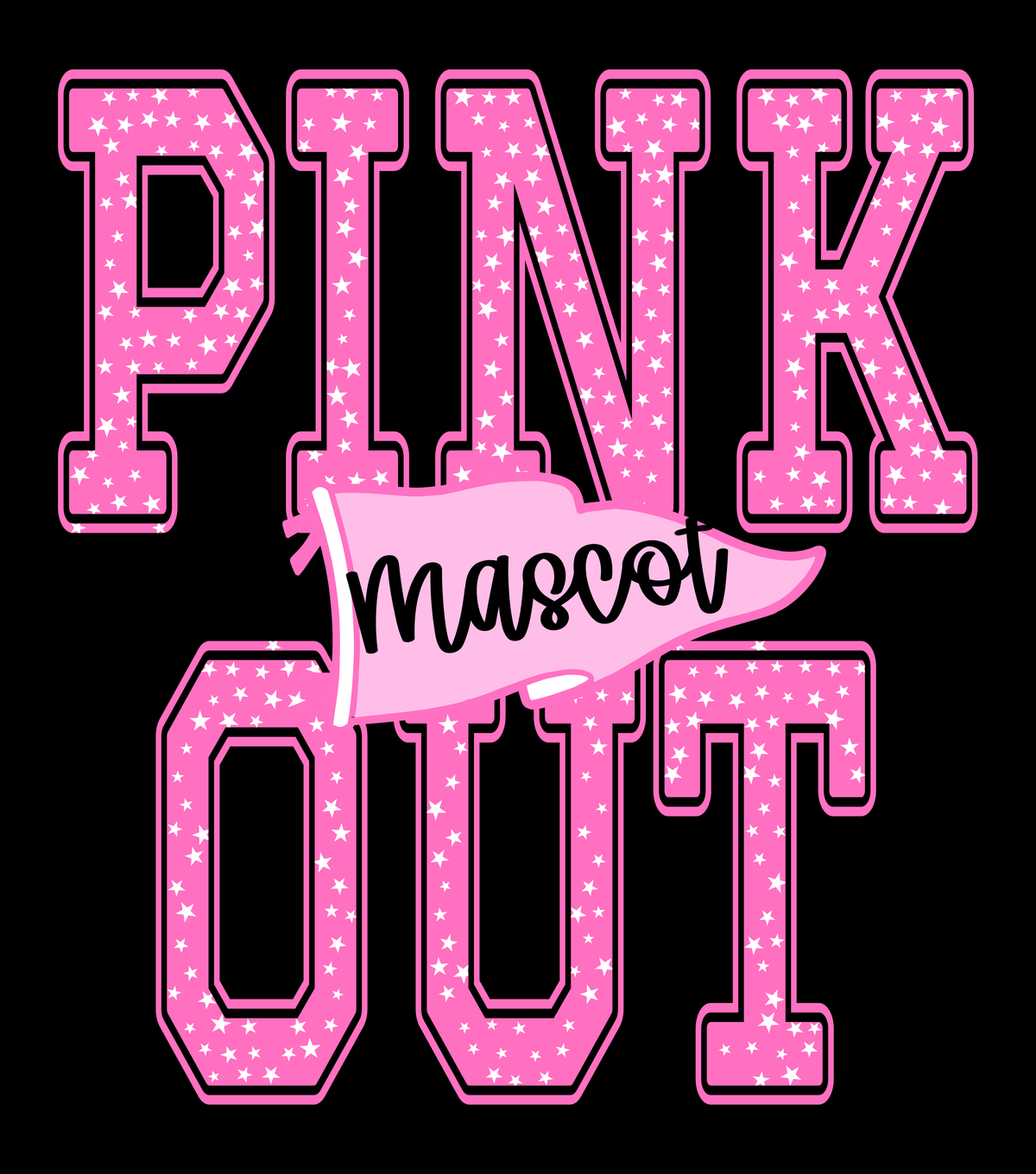 PINK OUT PENNANT - Custom Mascot
