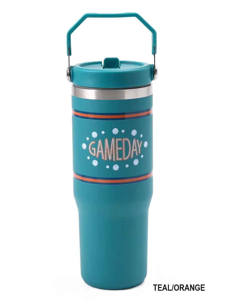 Game Day 30oz Stainless Steel Flip Straw Tumbler