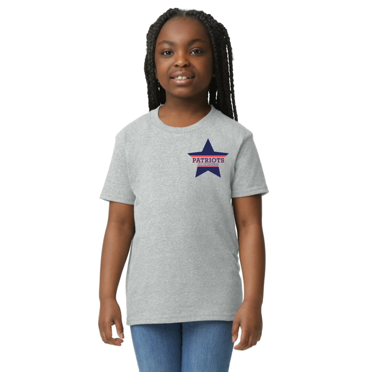 Hawk Elementary - Patriots Buddies - Front/Back - Youth TShirt