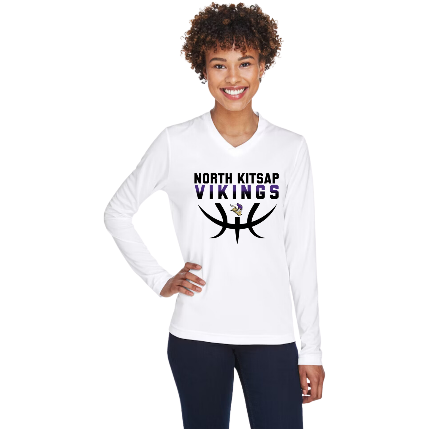 NK Basketball Stack logo - Performance Long Sleeve - Womens