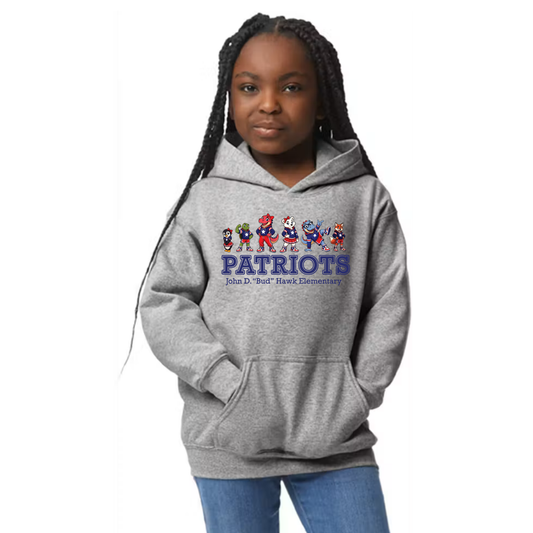 Hawk Elementary - Patriots Buddy Banner - Youth Hoodie