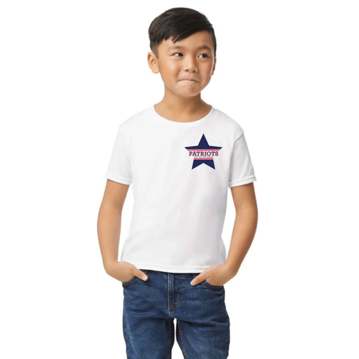 Hawk Elementary - Patriots Buddies - Front/Back - Youth TShirt