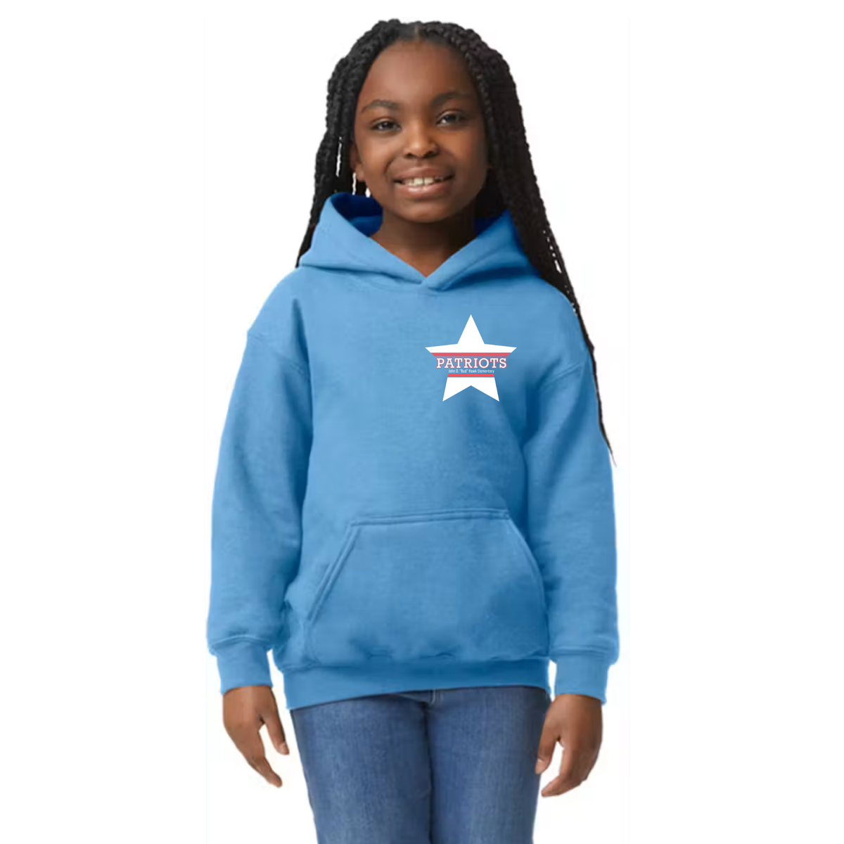 Hawk Elementary - Patriots Buddies - Front/Back - Youth Hoodie