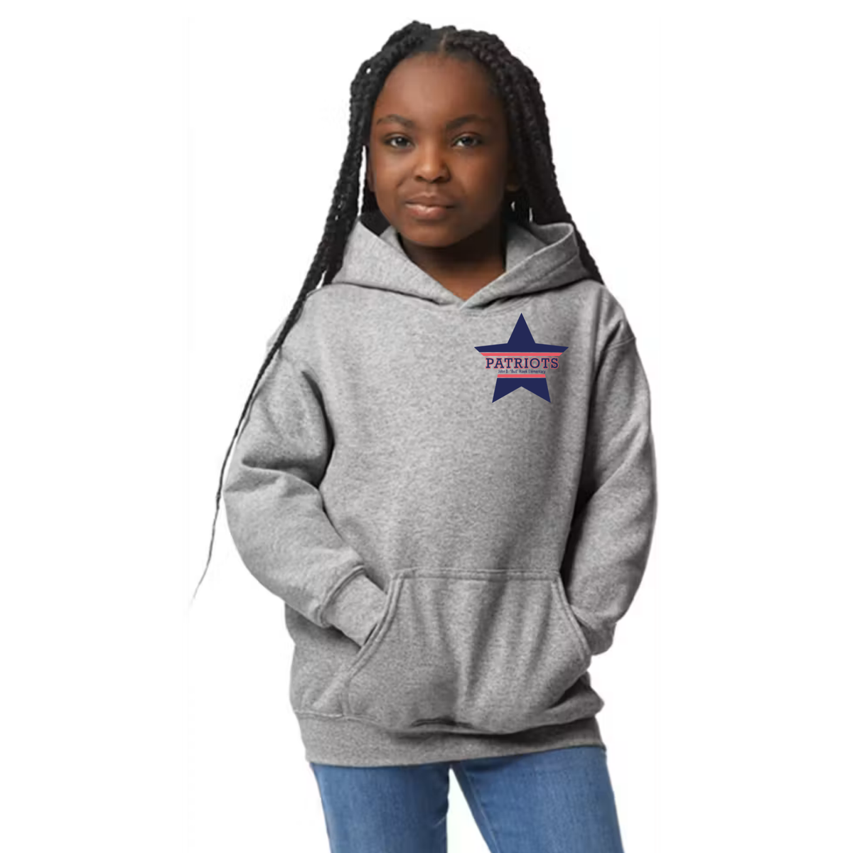 Hawk Elementary - Patriots Buddies - Front/Back - Youth Hoodie