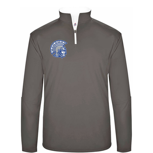 Trojans Logo - Light Weight Adult 1/4 Zip Jacket