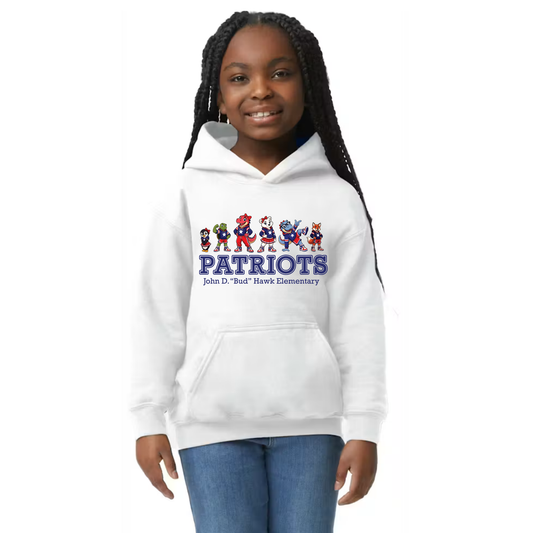Hawk Elementary - Patriots Buddy Banner - Youth Hoodie