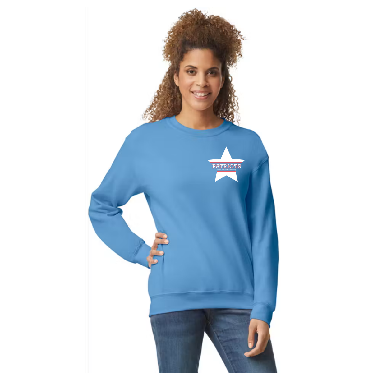Hawk Elementary - Patriots Buddies - Front/Back- Adult Unisex Crewneck