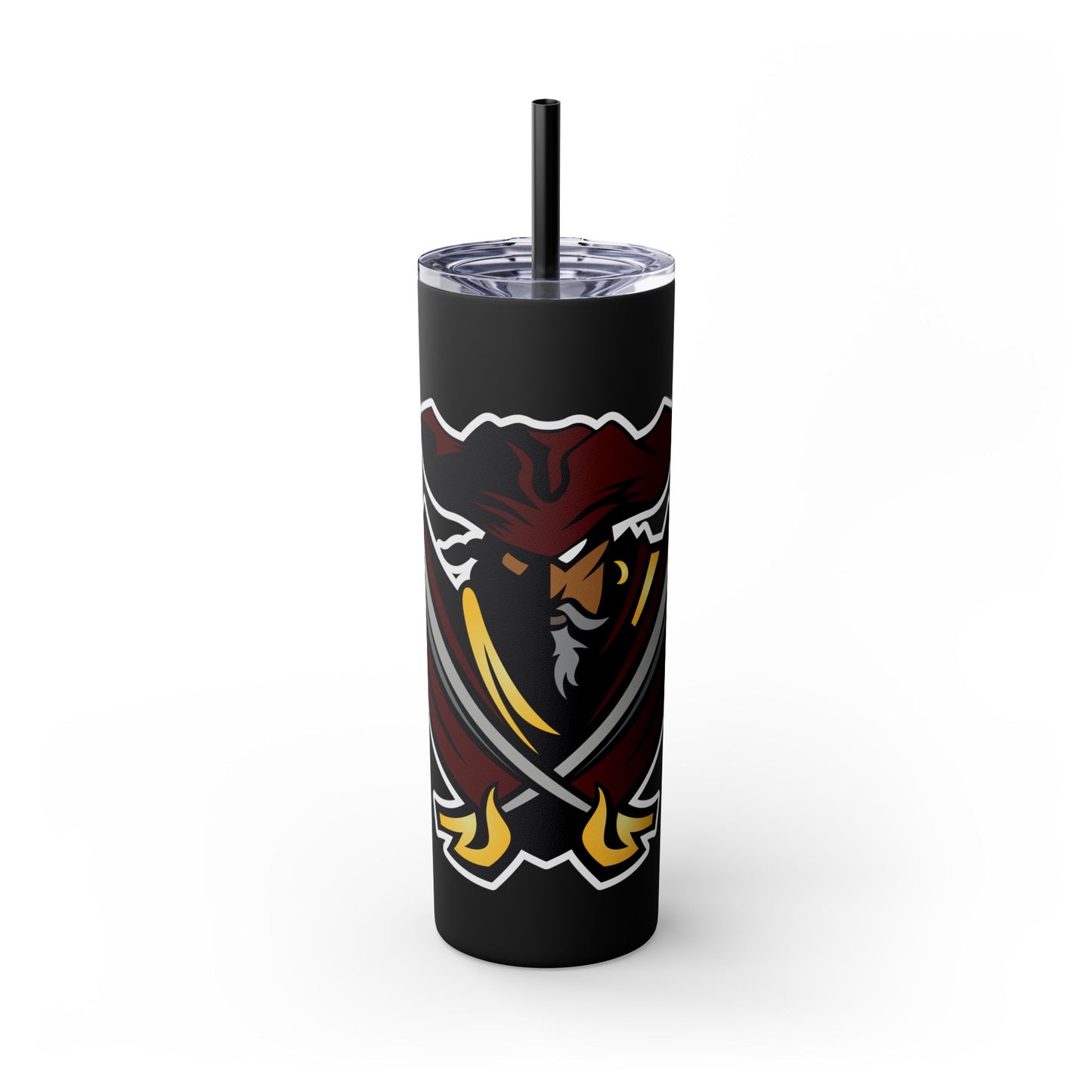 KYSA Buccaneer Logo Skinny Tumbler with Straw, 20oz