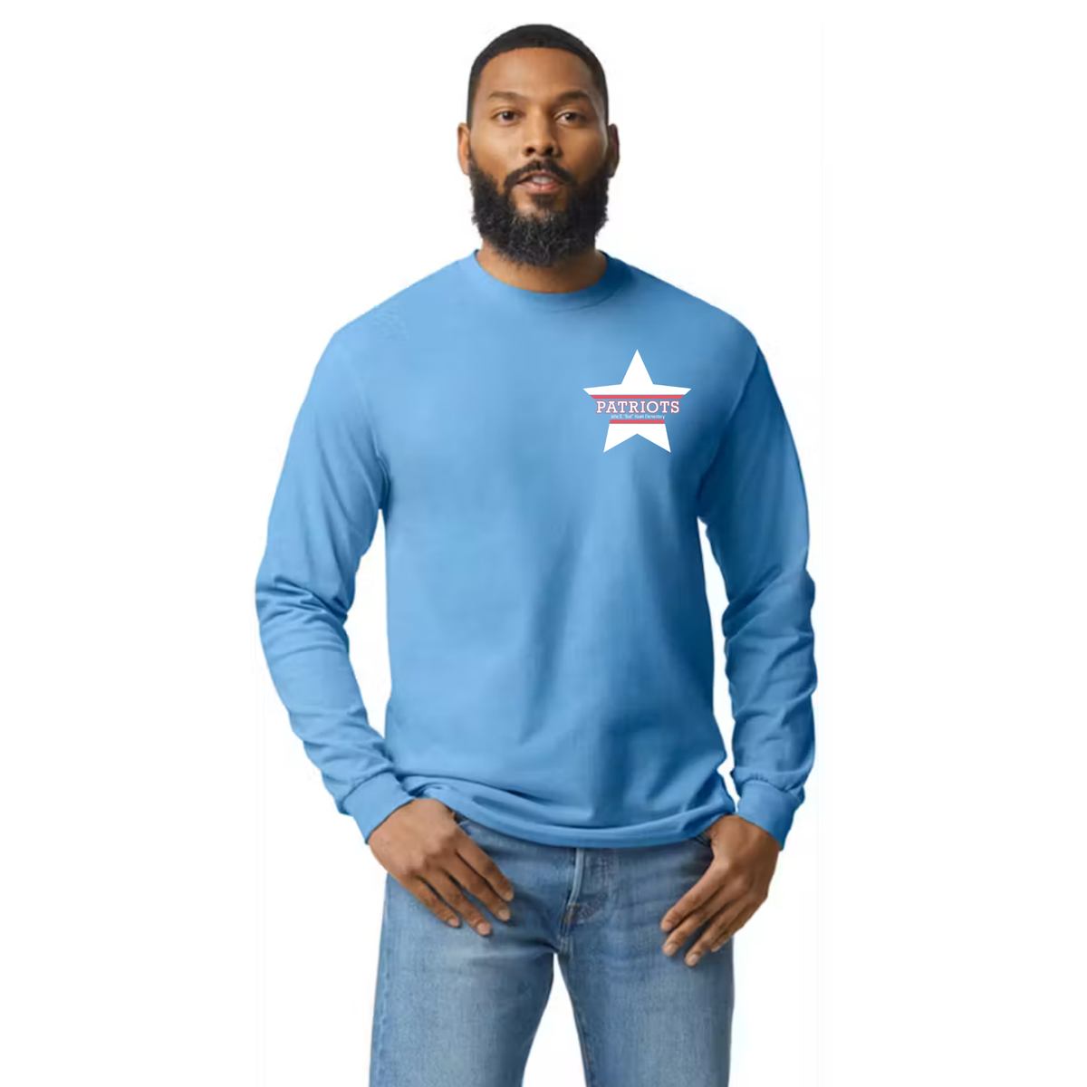 Hawk Elementary - Patriots Buddies - Front/Back -  Long Sleeve Tshirt