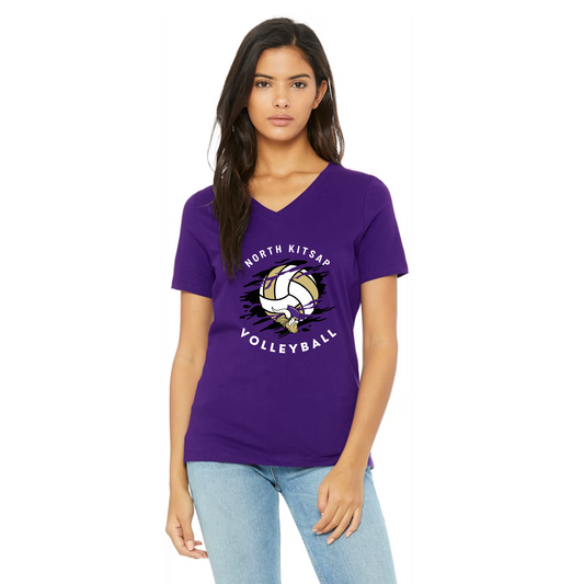 Viking Volleyball V Neck Tshirt - Womens