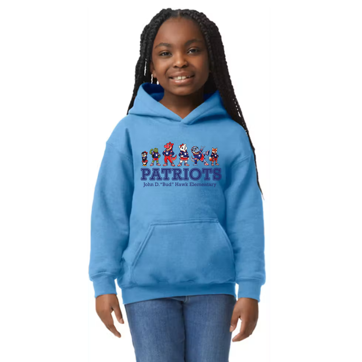 Hawk Elementary - Patriots Buddy Banner - Youth Hoodie