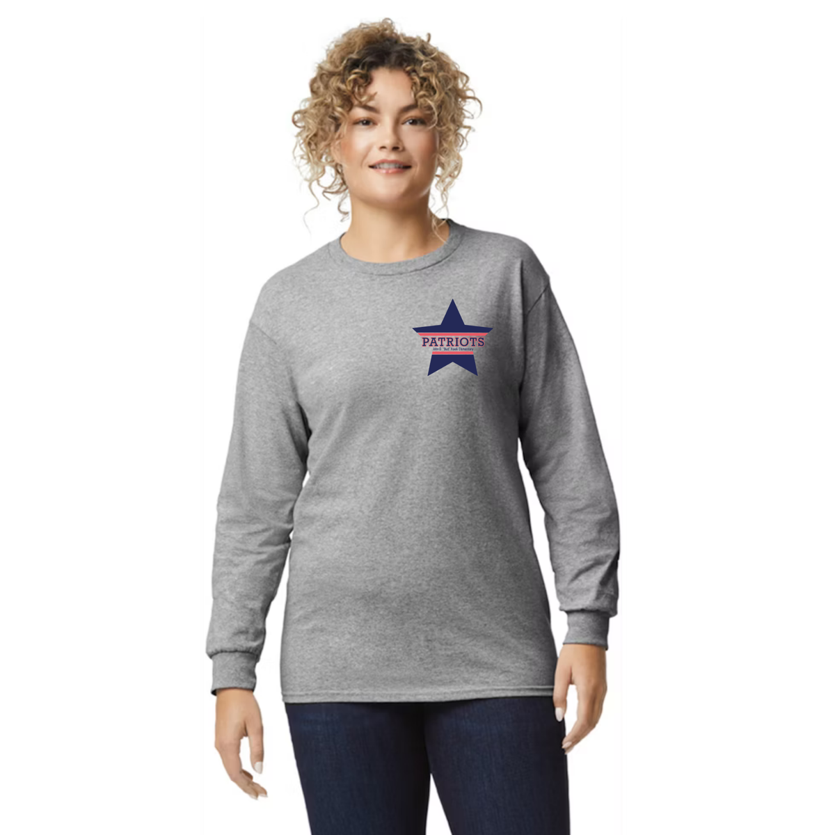 Hawk Elementary - Patriots Buddies - Front/Back -  Long Sleeve Tshirt