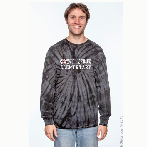 *NEW* Wolfle Banner Logo - Tie dye - Adult Long Sleeve unisex