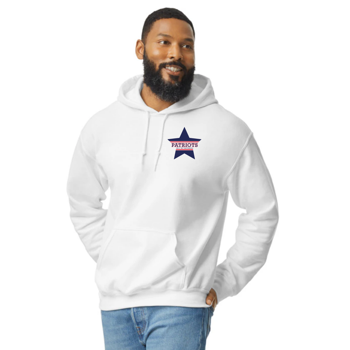 Hawk Elementary - Patriots Buddies - Front/Back - Adult Unisex Hoodie