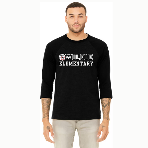 *NEW* Wolfe Banner 3/4 sleeve baseball tshirt