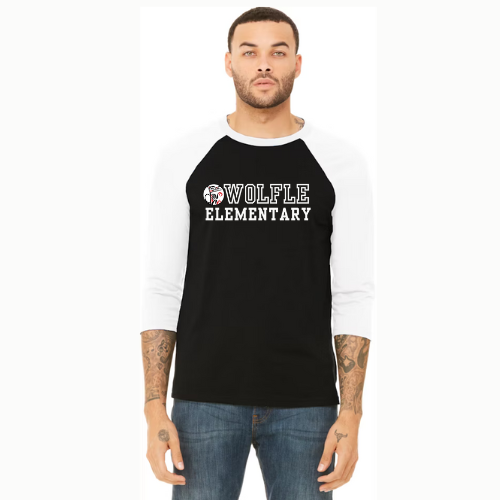 *NEW* Wolfe Banner 3/4 sleeve baseball tshirt