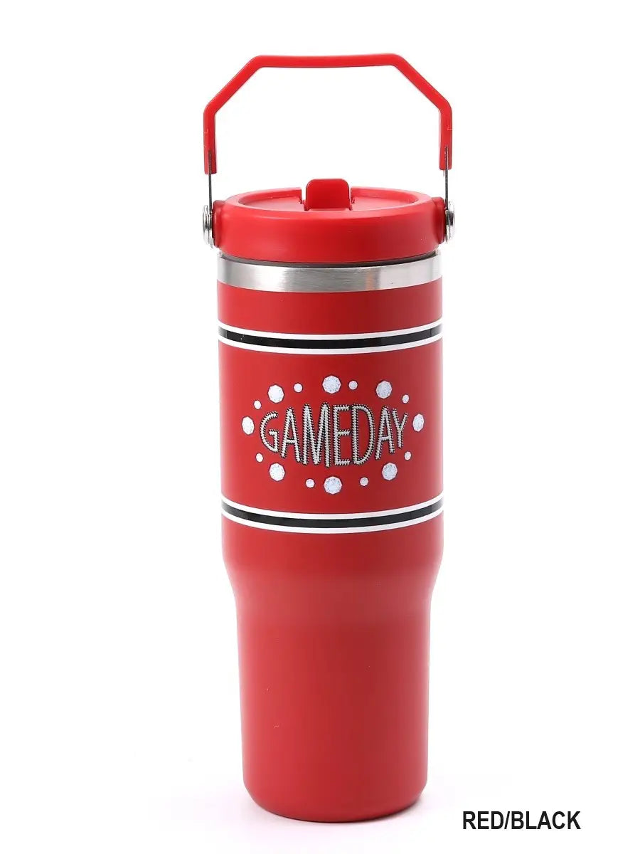 Game Day 30oz Stainless Steel Flip Straw Tumbler