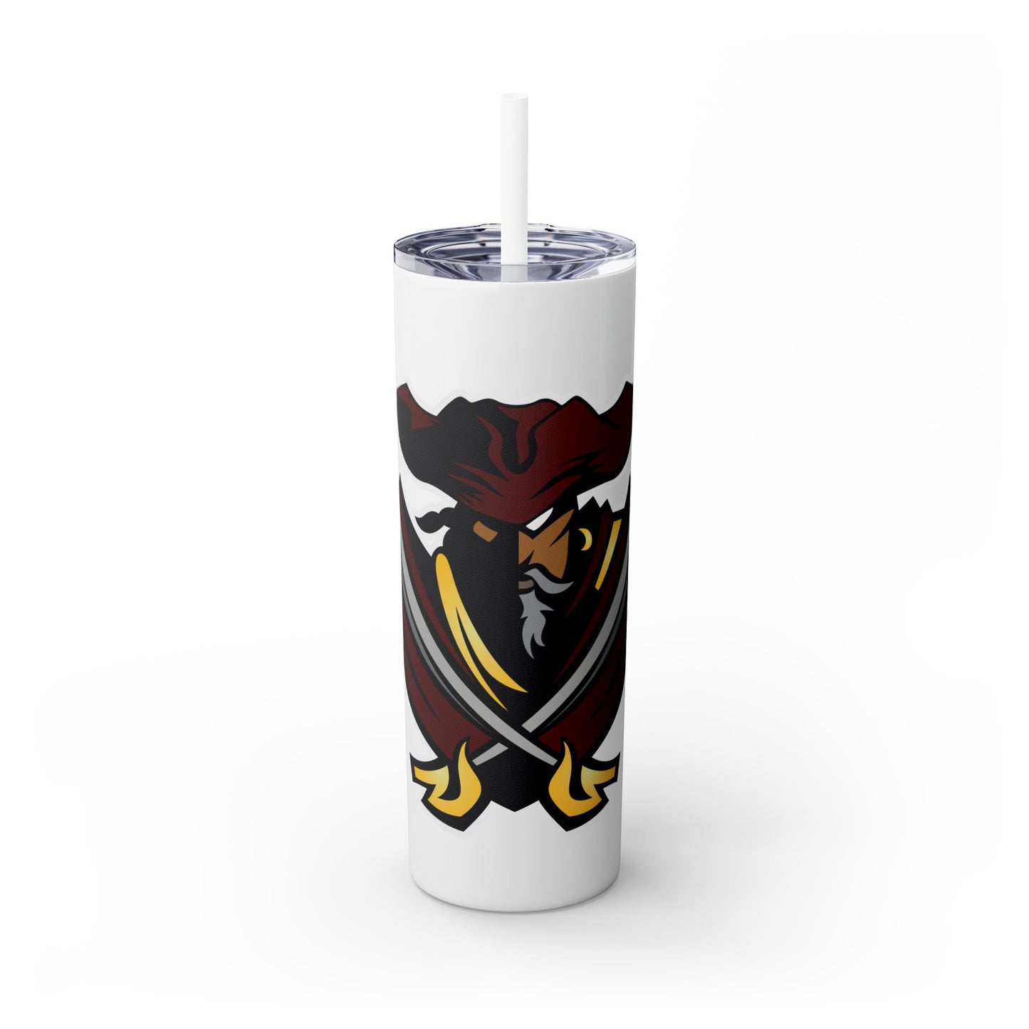 KYSA Buccaneer Logo Skinny Tumbler with Straw, 20oz