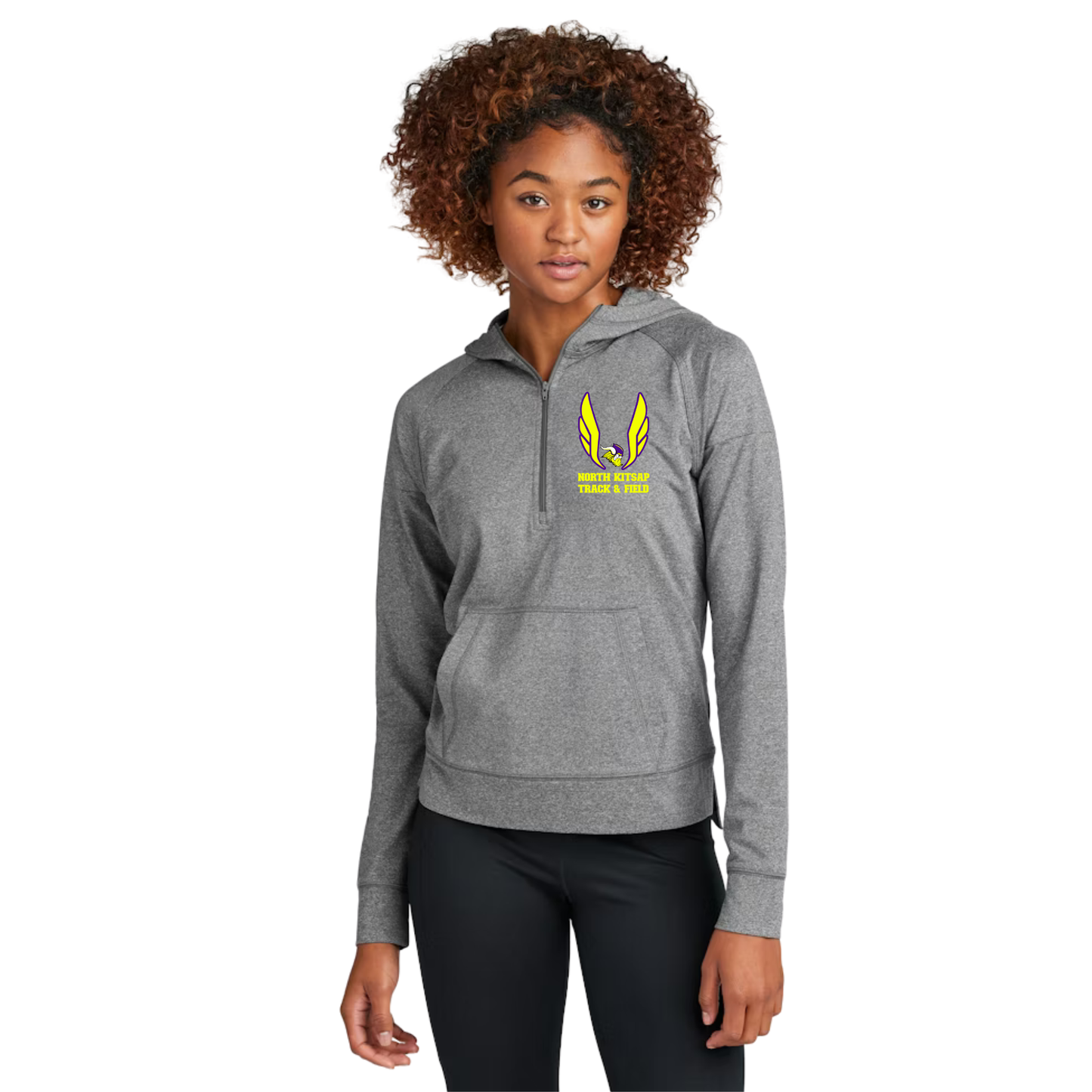 Vikings T&F - Volt Logo - Women's Sport-Wick Stretch 1/2-Zip Hoodie