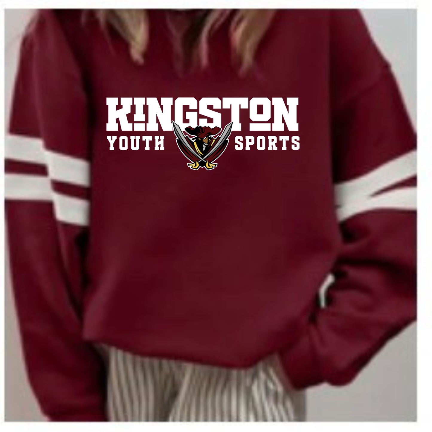 *NEW* Varsity Strip OverSized Crewneck - Kingston Banner