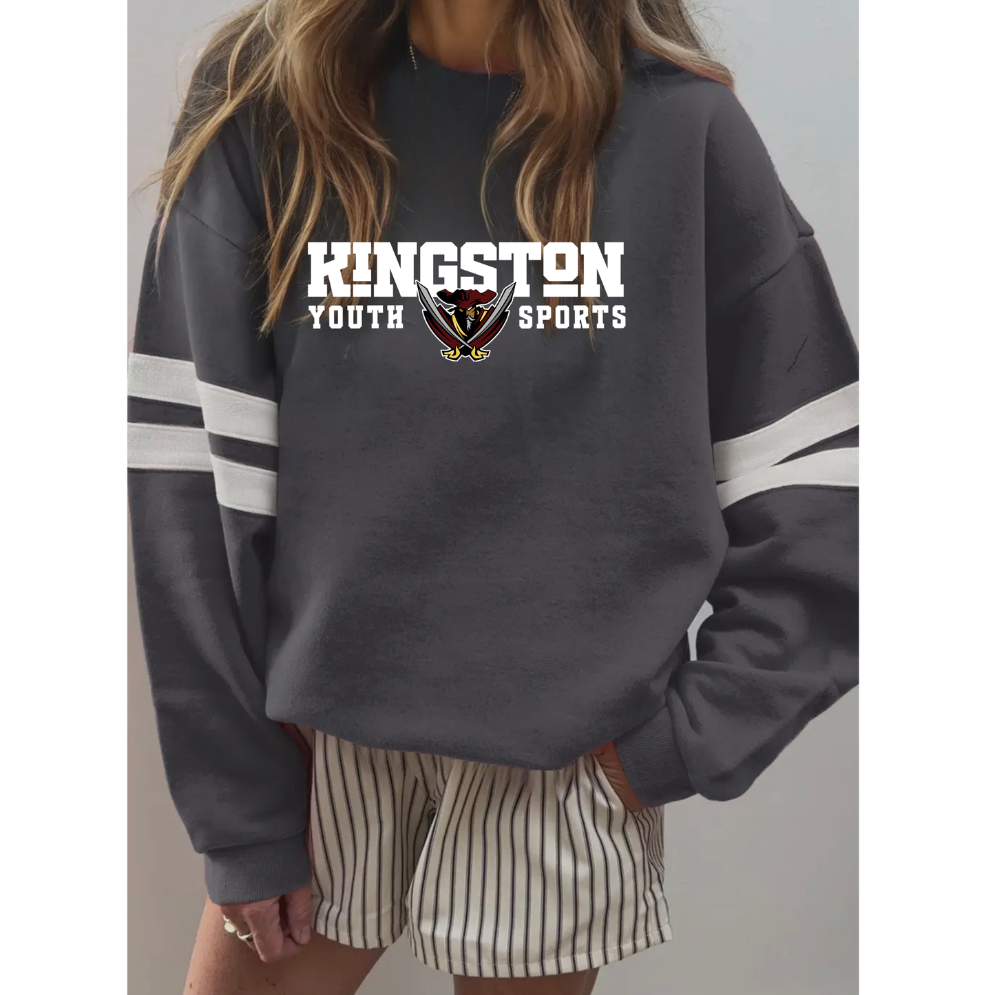 *NEW* Varsity Strip OverSized Crewneck - Kingston Banner
